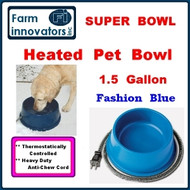 Premium Heated Dog, Cat & Pet Water Bowl--1.5 Gallon (Blue)