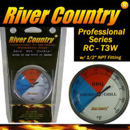 3" River Country Adjustable BBQ, Grill, Smoker & Pit Thermometer (RC-T3W) (1/2 npt)