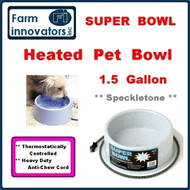 Premium Heated 1.5 Gallon Dog, Cat & Pet Water Bowl--Grey Speckletone