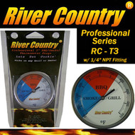 3" River Country Adjustable BBQ Grill, Smoker & Pit Thermometer (RC-T3) 1/4 NPT