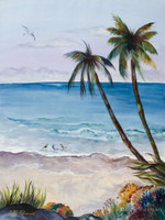 Coastal art watercolor painting by Dotty Reiman titled Weekend Getaway