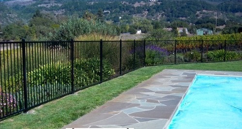 Aluminum Pool Fence 2 Rail Black 4 Ft High X 6ft Long From Stock