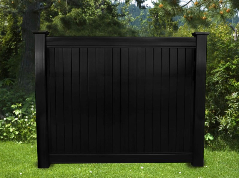 BLACK VINYL PRIVACY FENCE 6FT X 6FT Posts purchased separately Fence