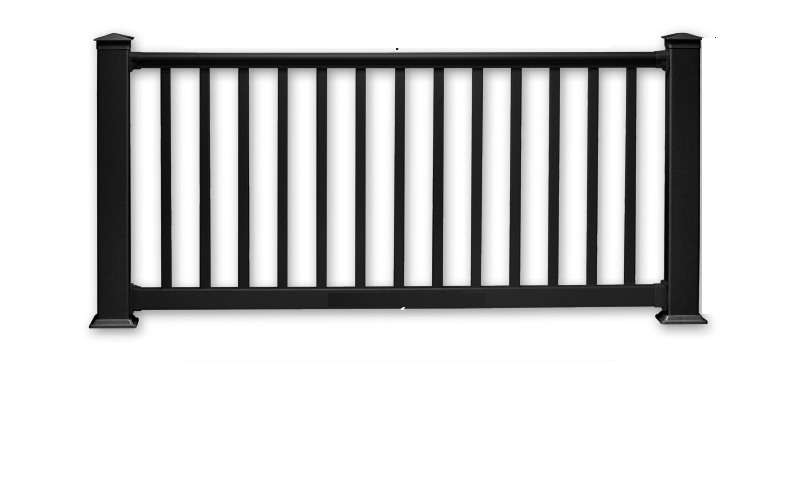 Black Vinyl Railing Unassembled Boxed Kit with Brackets ...