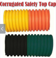 Corrugated Safety Top Cap - Chain link Fence guard YELLOW  ($/FT)