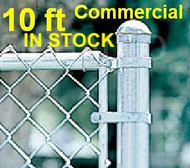 10ft tall Galvanized Commercial, Plain or Barb Wire Top, Fence Kit Includes All Top Rail (1-5/8"), All Mesh (2" x 9 gauge). Line Post, Corner, End, Gate Posts and gates not included, purchased separately below.Price is per ft.
