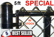 5 Ft tall Black & Green Coated Fence Kit, 2"x 9 Ga. Mesh, 1-3/8" Top Rail Hvy .065 Ga,  all Hardware parts, put total feet in Qty, Price is $/ ft. Line, Corner, End, Gate Posts and gates not included.