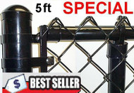 5 Ft Black & Green Coated Fence Kit includes 2"x 9 Ga. Mesh, 1-3/8" Top Rail, 1-5/8"  x 7ft Line Posts, 10ft spacing) and Hardware, ENTER TOTAL LINEAR FEET IN QTY. Price is per ft. Corner, End, Gate Posts and gates not included.