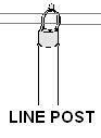 6 ft Line Post 1-5/8" with Hardware, (1 required every 10 feet spacing).