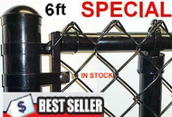6 Ft tall Black & Green Coated Fence Kit, 2"x 9 Ga. Mesh, 1-3/8" Top Rail  Hvy .065 Ga, all Hardware parts, put total feet in Qty, Price is $/ ft. Line, Corner, End, Gate Posts and gates not included.