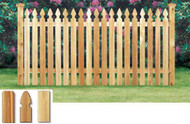 SIMSBURY Cedar Fence French Gothic Spaced Picket Pre-Built Sections