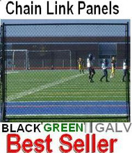 Black Chain Link Fence Sports Panel Kit 6'High x 10ft Wide Panel - Portable Panel Component Kit, SELF ASSEMBLY REQUIRED
