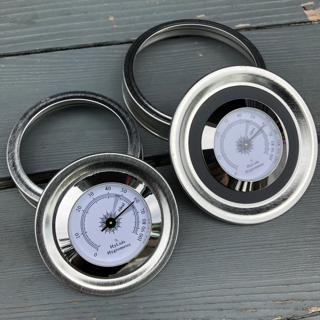 HyLids Hygrometer Lids Digital Fits on regular mouth Mason canning jars.