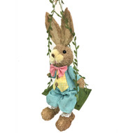 Male Bristle Straw Bunny on Swing - 35cm