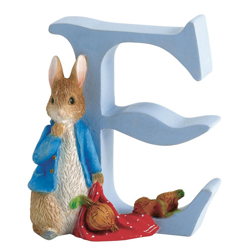 beatrix potter letter e peter rabbit figurine 7cm