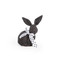 Black Sitting Polka Dot Rabbit With White Bow