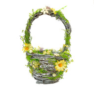Floral Daisy Easter Basket with Handle 