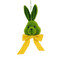 Green Moss Rabbit Face with Yellow Bow