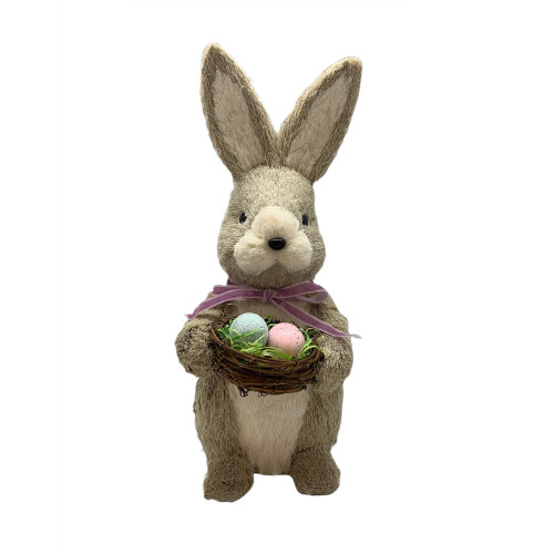 Standing Bunny Holding Basket of Eggs