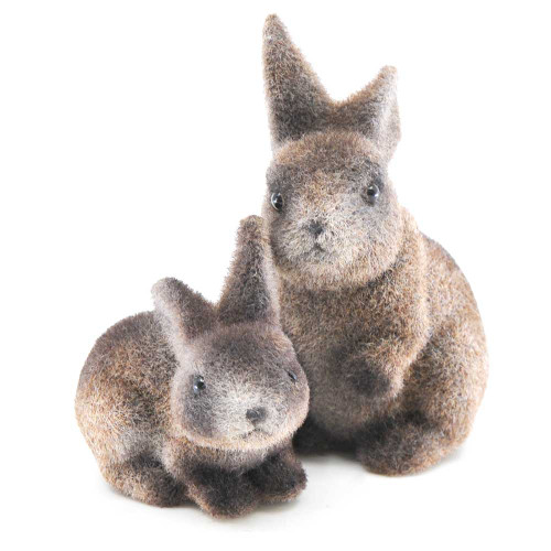 Rabbits Sitting Brown (Set of 2)