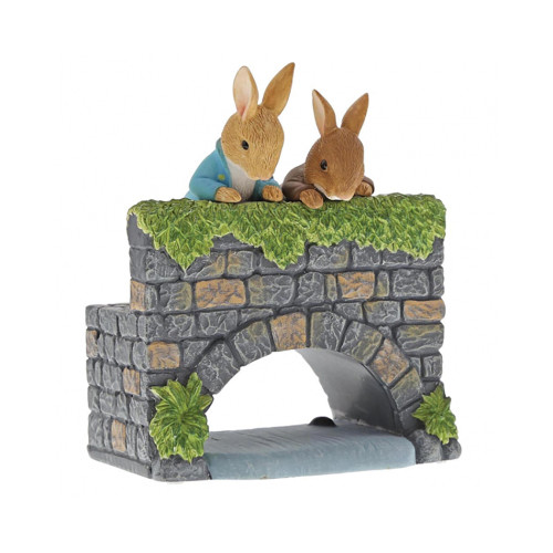 Peter and Benjamin Bunny on the Bridge Figurine 