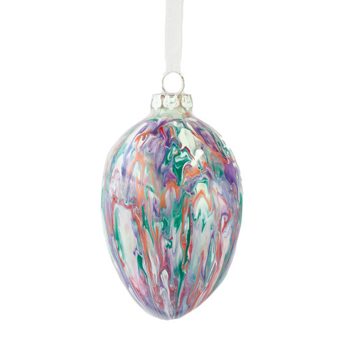 Purple Glass Melt Egg  Ornament