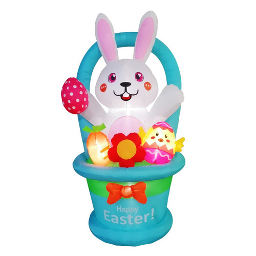 Easter Bunny in Basket Inflatable