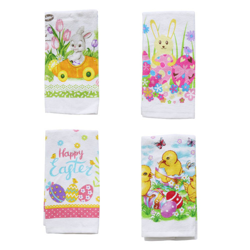 4 Designs Easter Cotton Tea Towel