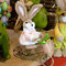 Brown Jute Easter Bunny on Bike Festive Display