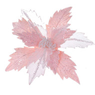 Pink Poinsettia with White Glitter