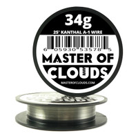 25 ft - 34 Gauge AWG A1 Kanthal Round Wire