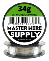 MWS - Nichrome 80 - 25 ft 34 Gauge Round Wire