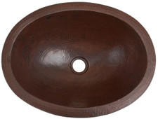 17" copper oval sink