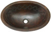 Copper oval sink with joining rings design