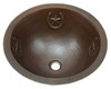 copper round sink with horseshoe/star design