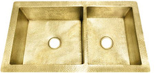 Kitchen Sink (KDI-W2-6040F-BRS) Double Brass Kitchen Sinks 60/40 - 4 sizes (Custom Available)