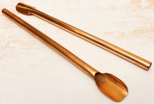 Copper Drinking Straws with scoop end - Set of 2