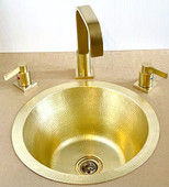 Brass Bar Sink (RBV) Round Copper-Brass-Nickel Bar Prep Sinks-9 sizes Hammered or Smooth (Custom Available)
