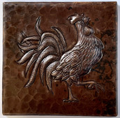 Copper Tile (TL110) Fancy Rooster Design