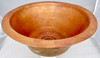 Round smooth copper bar sink in natural fired color