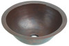 Medium sized hammered round copper sink