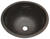 Dragonfly design in hammered round copper sink