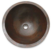 Large round copper sink
