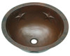 Round large copper sink with hammered stars