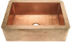 Shiny hammered copper farmhouse sink, single bowl
