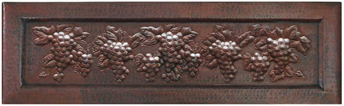 Grapevine design on copper apron front sink