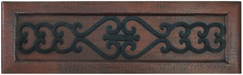Iron scroll front copper kitchen sink