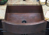 Rounded front, flat ends farmhouse apron copper sink