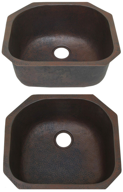 Kitchen Kdi Ctr Copper Sinks Single Contoured Bowls 11 Sizes
