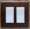 Double decora style copper rocker switch plate cover